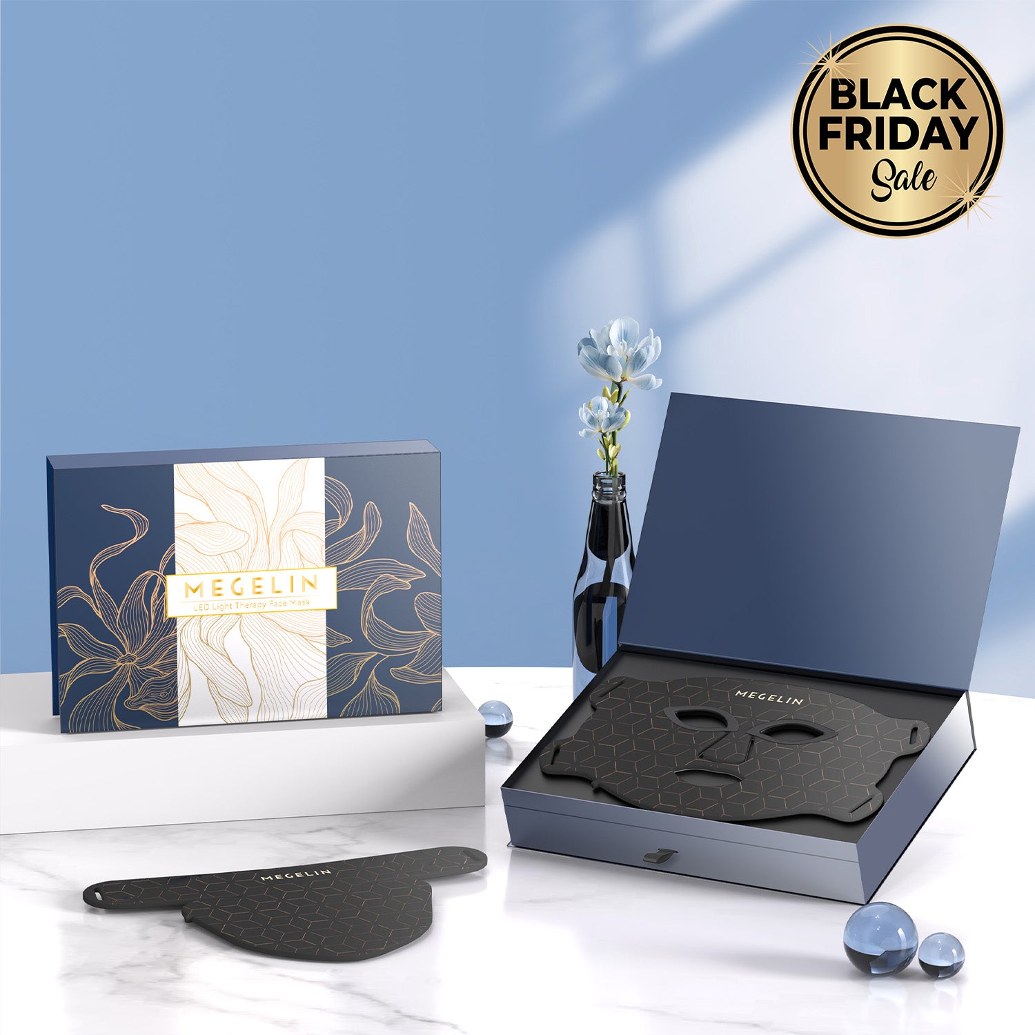 قناع الوجه Megelin للعلاج بالضوء الأحمر بتقنية LED